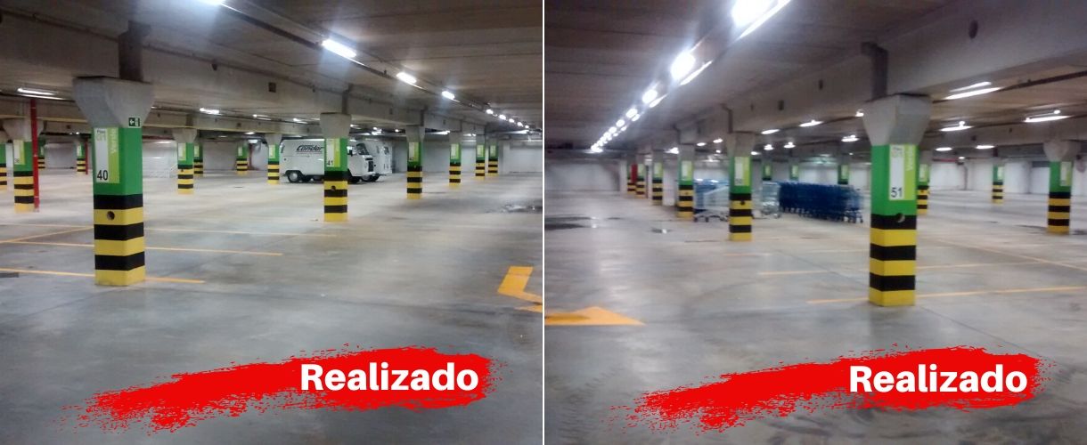 Pintura e Zebramento de Colunas Estacionamento
