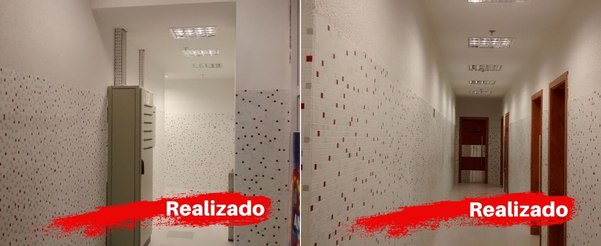 Textura Lisa Corredor Banheiros