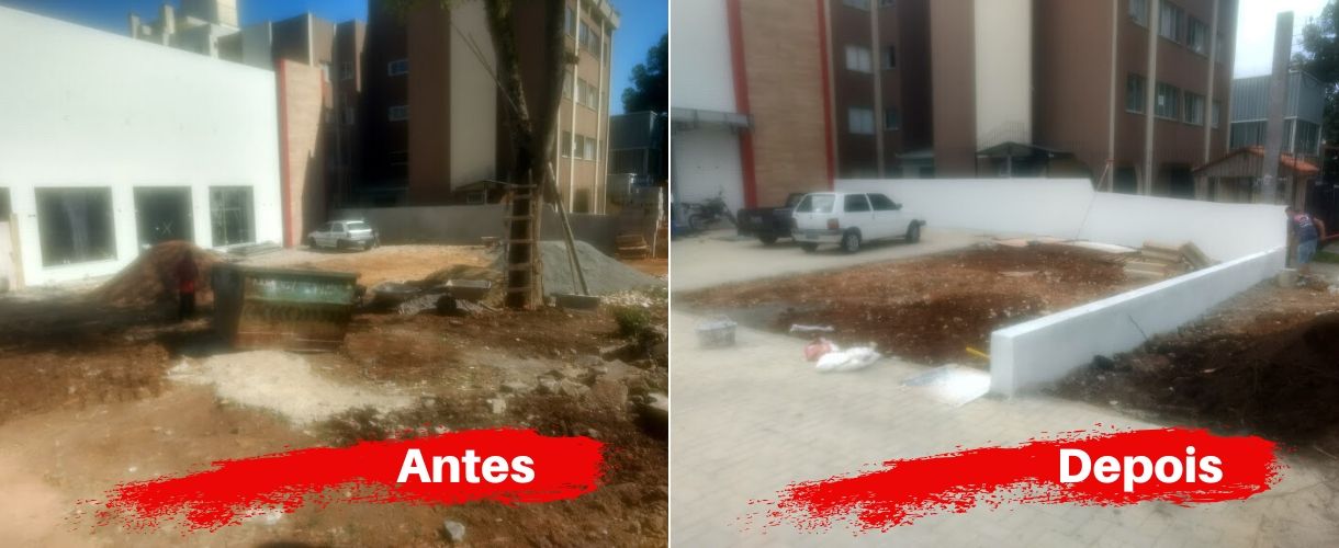 antes e depois muros