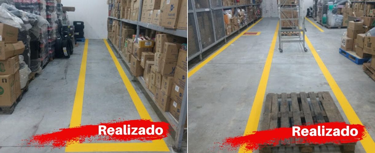 demarcação faixas depósito 1