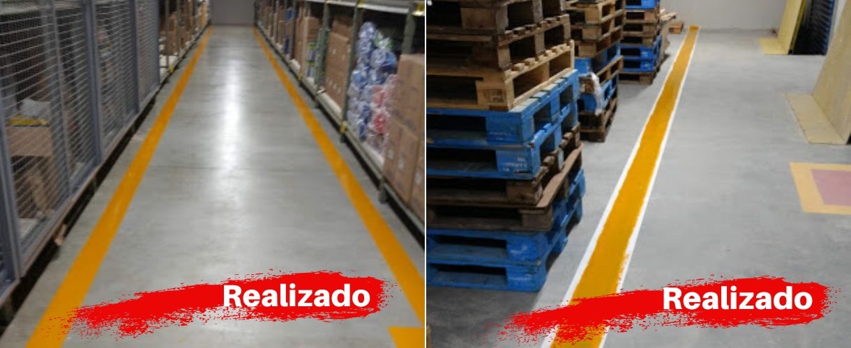 demarcação faixas depósito 5