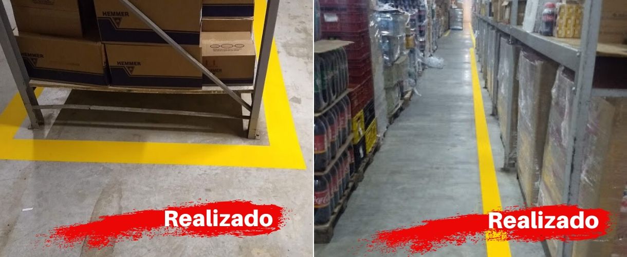 demarcação faixas depósito 5