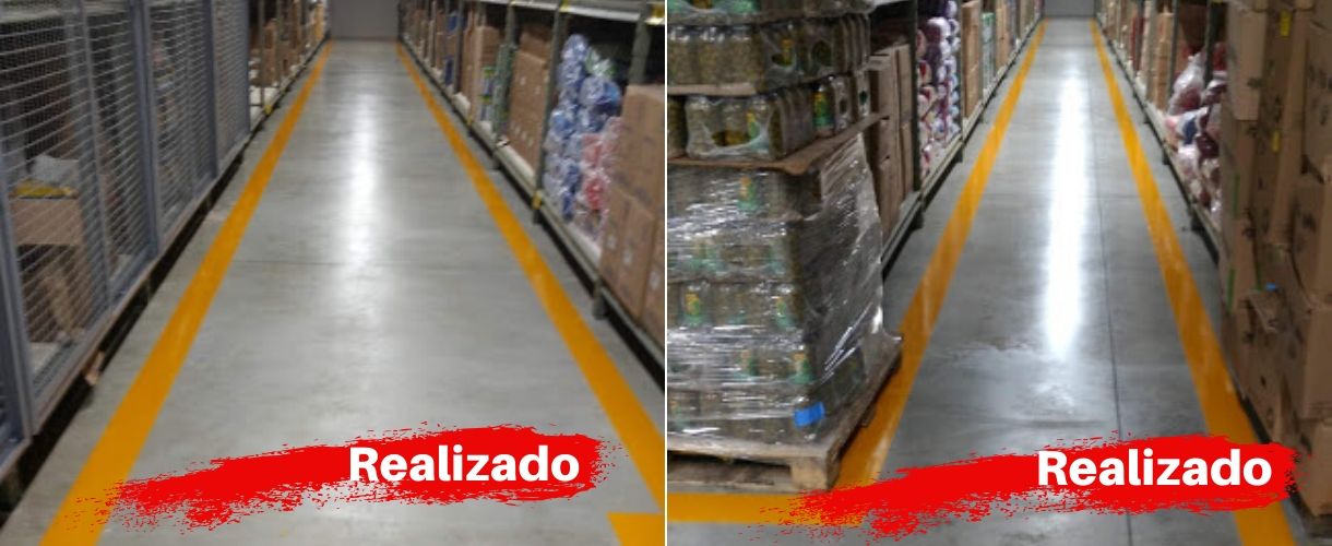 demarcação faixas depósito 6