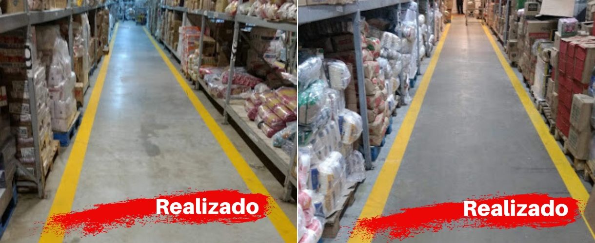 demarcação faixas depósito 6