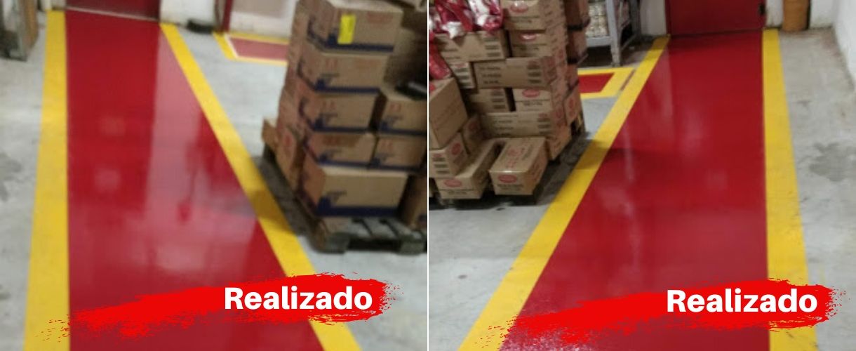 demarcação faixas depósito 7