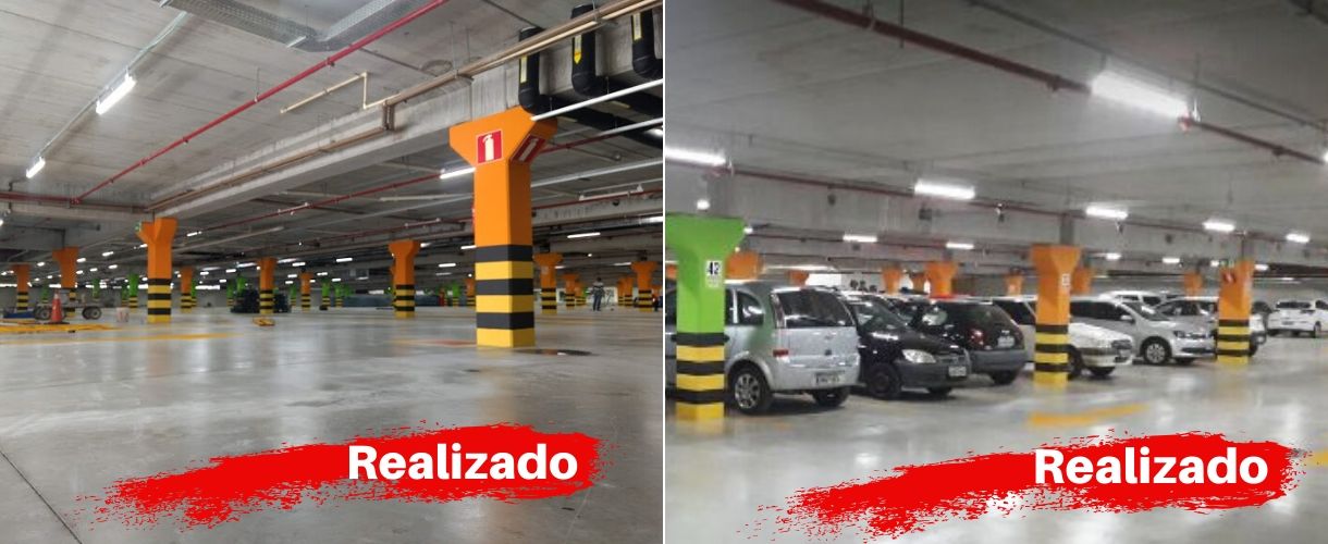 Pintura e Zebramento de Colunas Estacionamento