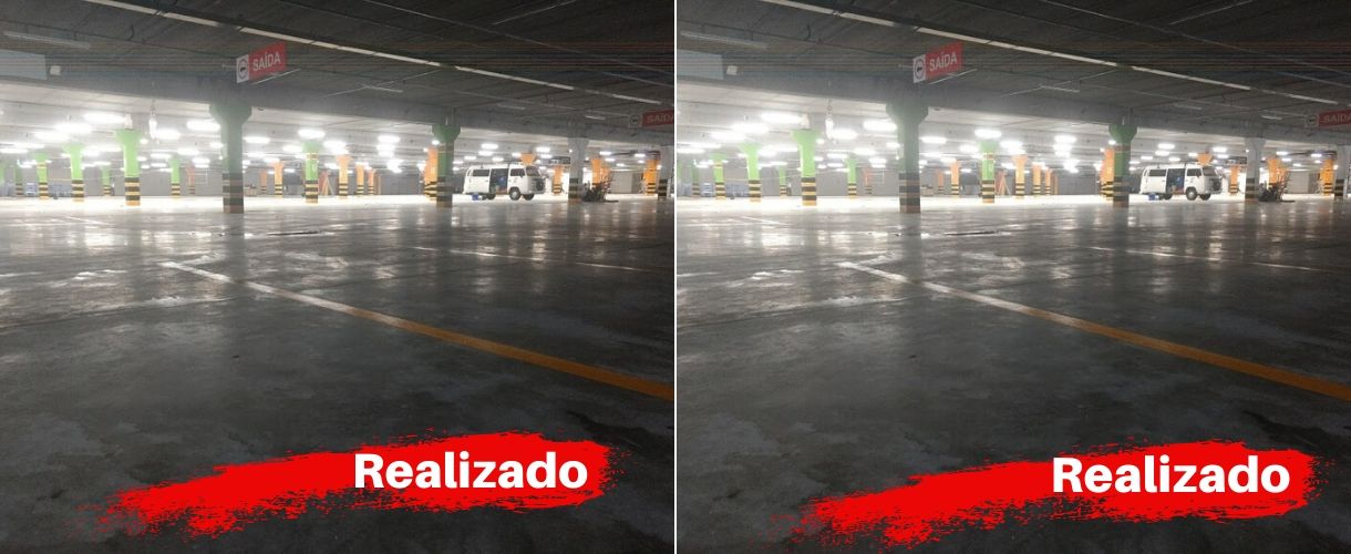 Pintura e Zebramento de Colunas Estacionamento