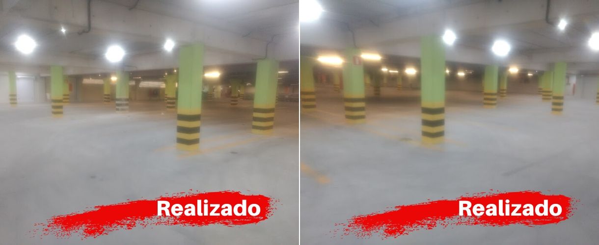 Pintura e Zebramento de Colunas Estacionamento