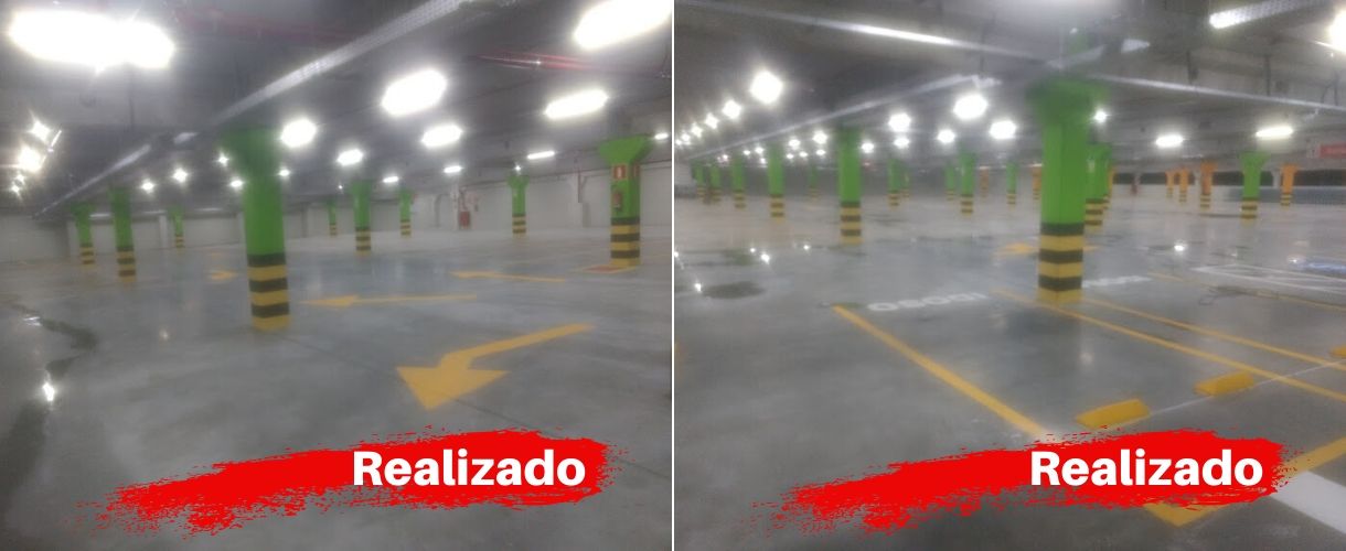 Pintura e Zebramento de Colunas Estacionamento