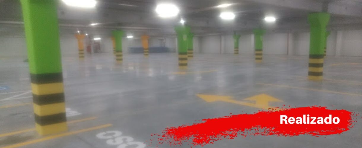 Pintura e Zebramento de Colunas Estacionamento