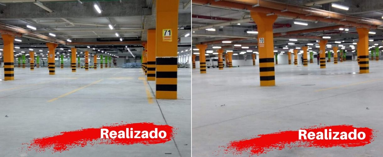 Pintura e Zebramento de Colunas Estacionamento