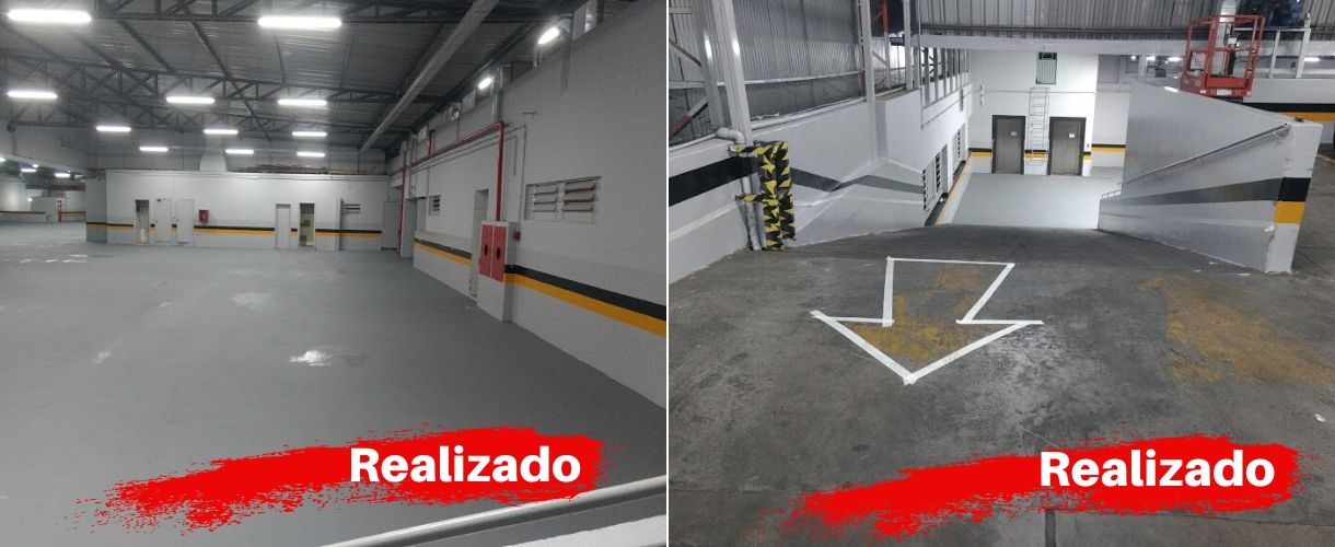 Pintura Paredes e Treliças Estacionamento