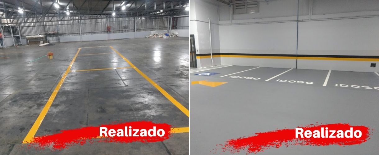 Sinalização Horizontal Piso Estacionamento