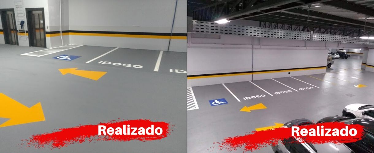 Sinalização Horizontal Piso Estacionamento