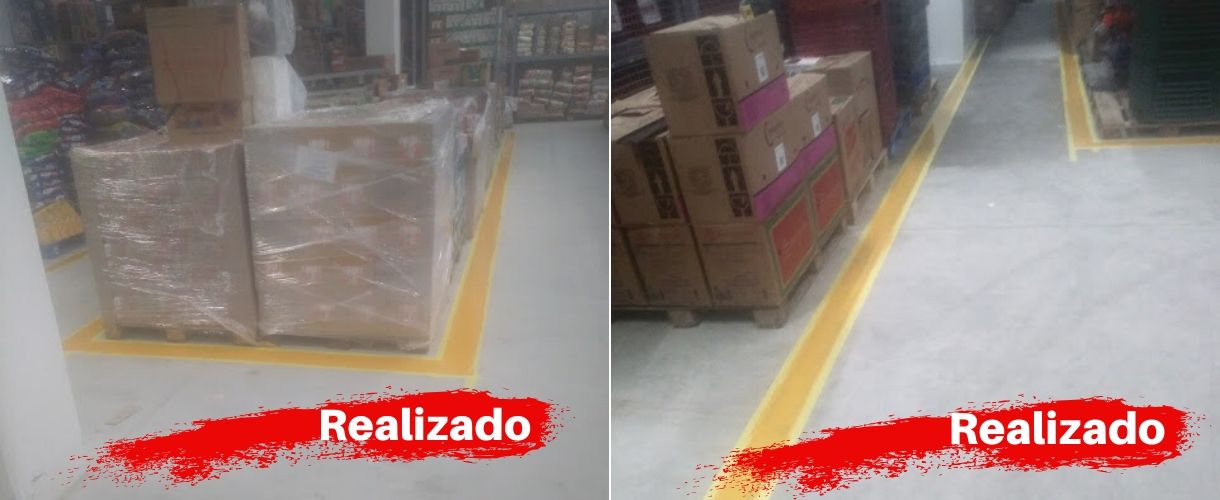 demarcação faixas depósito 5