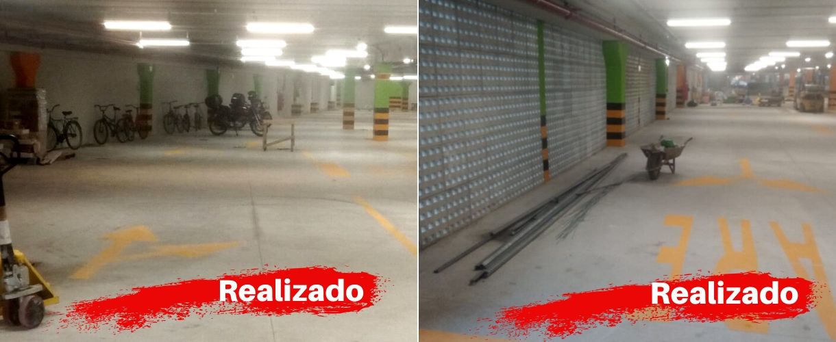 Pintura e Zebramento de Colunas Estacionamento