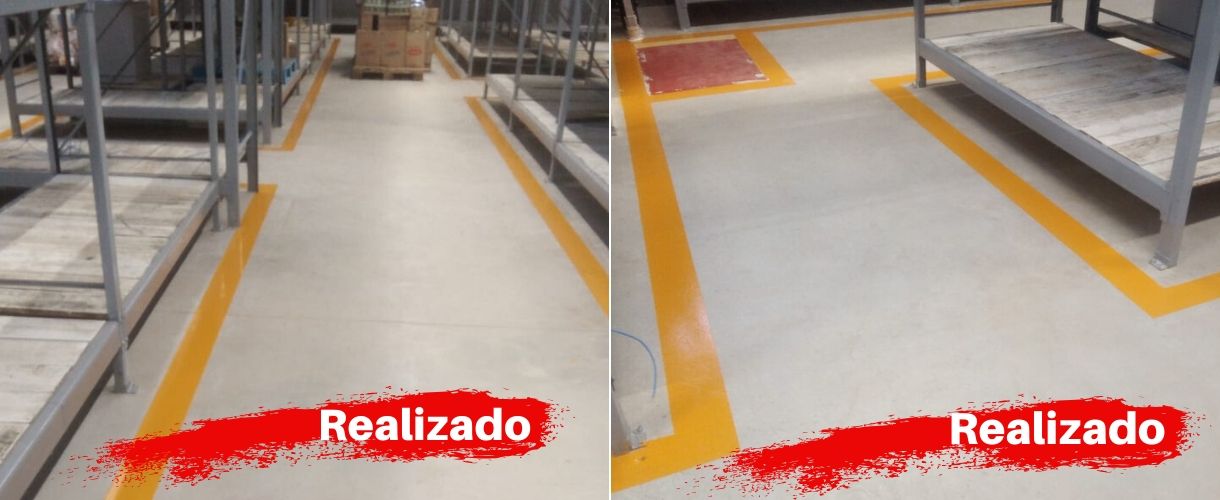 demarcação faixas depósito 5