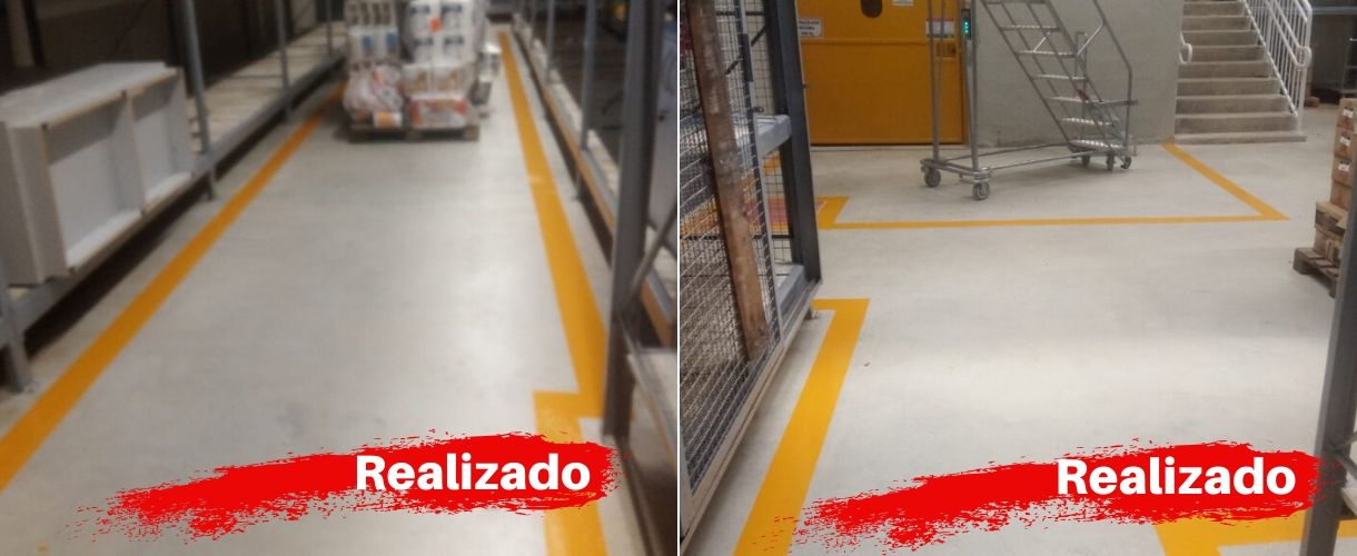 demarcação faixas depósito 6