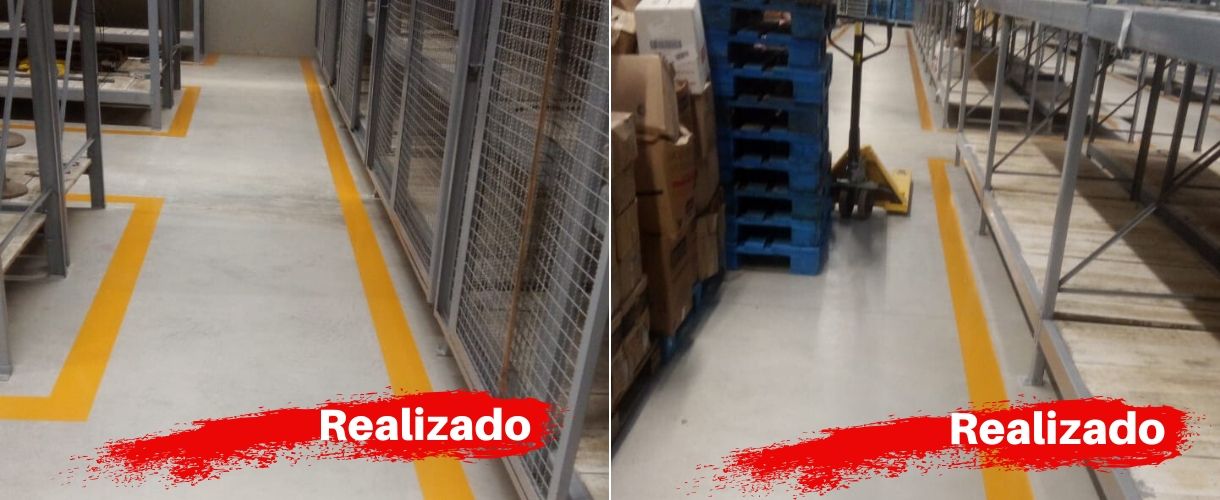 demarcação faixas depósito 7