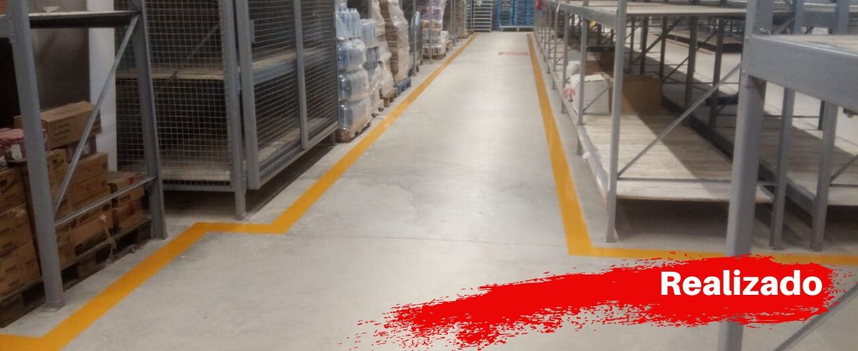 demarcação faixas depósito 8