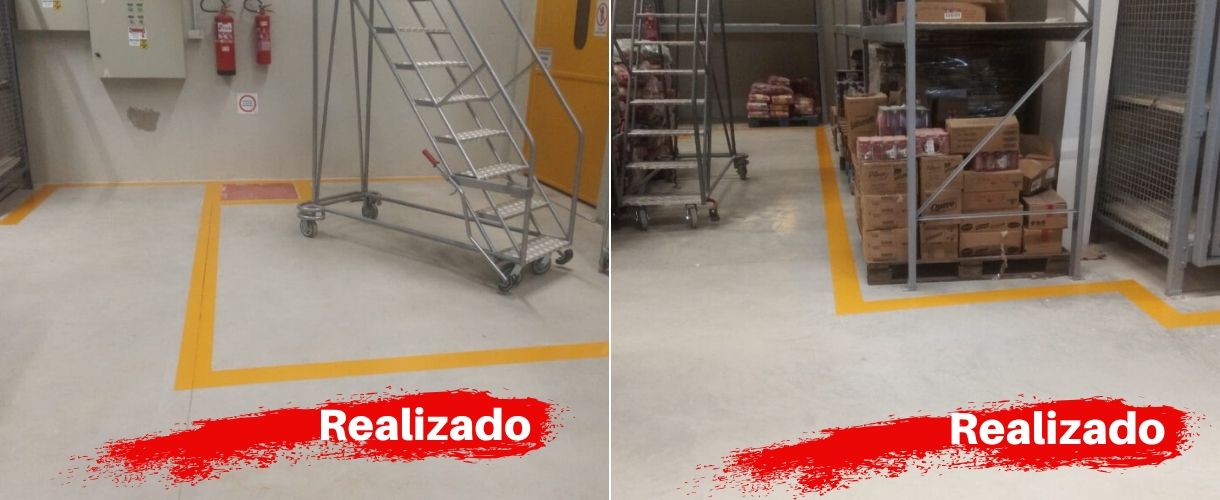 demarcação faixas depósito 9